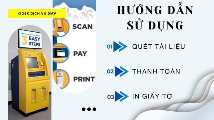 Các bước khi thực hiện sử dụng kiosk dịch vụ DMV