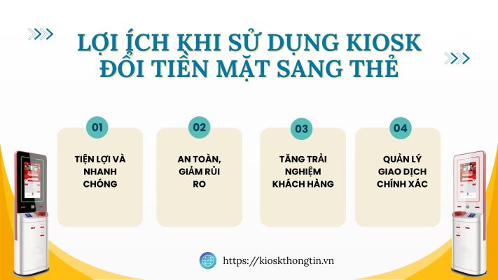 Lợi ích khi sử dụng ki-ốt đổi tiền mặt sang thẻ